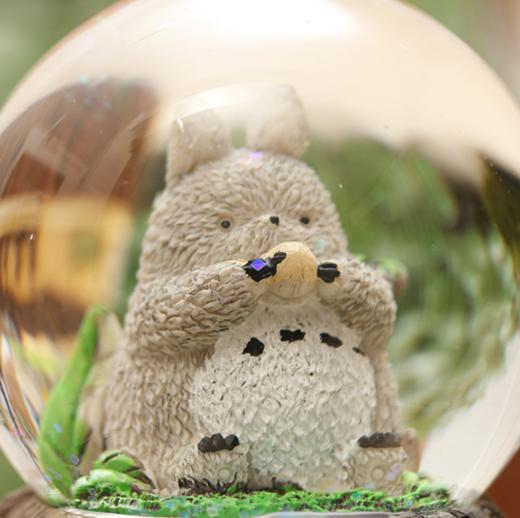 【创意礼品】*日式卡通胖猫发光水晶球带闪光摆件创意雪花情侣朋友学生生日礼物 商品图1