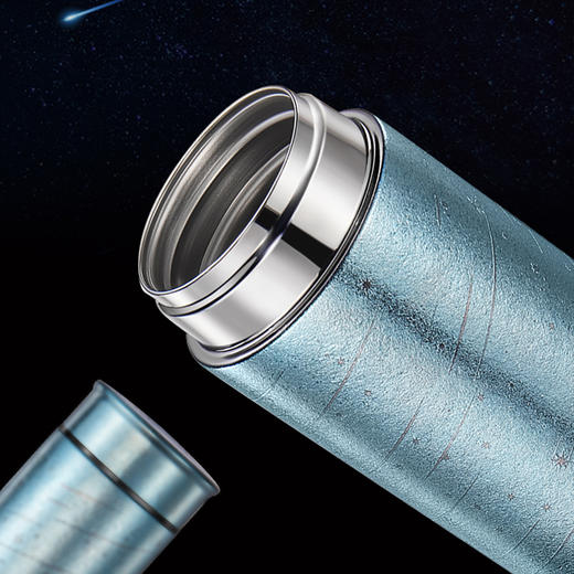 TAIC太可纯钛超轻星光系列保温杯400ml瀚海蓝+300ml枫叶红(两件套) 商品图5