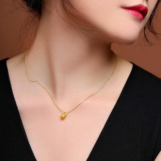 金六福荣耀黄金项链丨三生有杏丘比特之翼珍珠吊坠999足金项链 商品图3