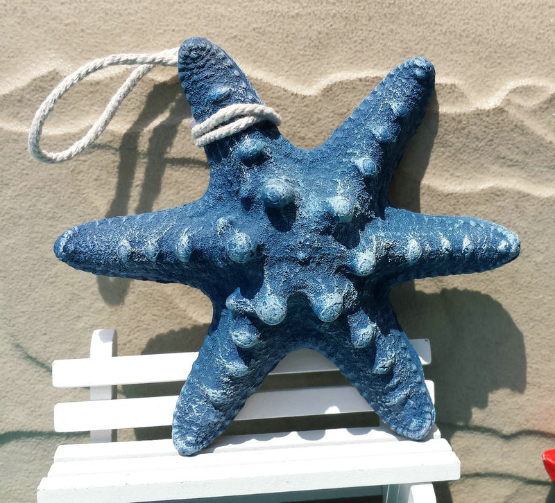 家居装饰树脂海星海洋风格13公分六角仿真海星家居鱼缸装饰拍摄道具