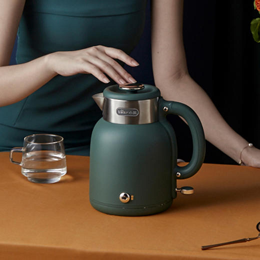 小熊（Bear）绿色复古1.5L电热水壶 商品图3