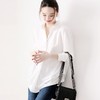 韩国新款长袖纯色抗皱垂感宽松百搭雪纺高端个性黑白衬衫 商品缩略图1