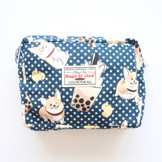 HUJI祤集Motley收纳包插画波点珍珠奶茶小柯基 商品图1