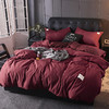 日式素色四件套床单被套棉三件套床上用品简约风床笠款 商品缩略图0