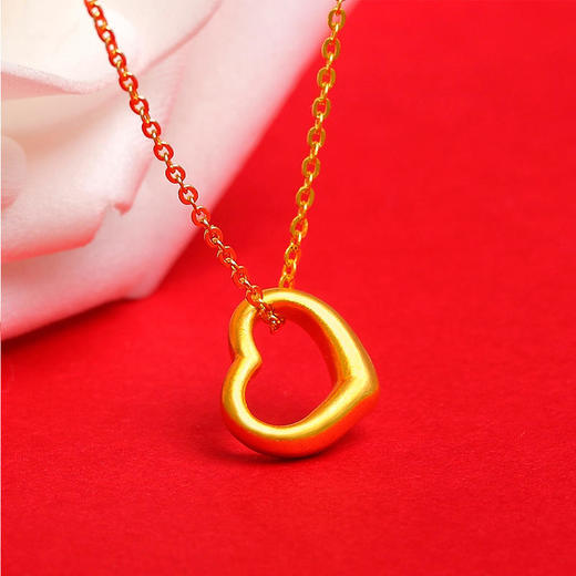 金六福荣耀黄金项链丨三生有杏丘比特之翼珍珠吊坠999足金项链 商品图4