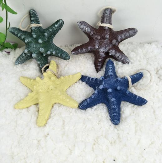 家居装饰树脂海星海洋风格13公分六角仿真海星家居鱼缸装饰拍摄道具