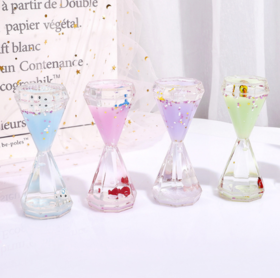 【家居摆件】*双头六边行油滴沙漏摆件 创意漂浮动物奶油滴桌面沙漏摆件