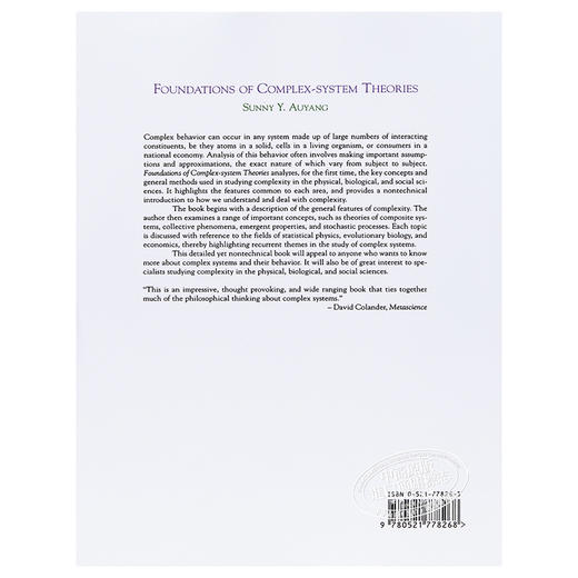 【中商原版】复杂系统理论基础 豆瓣高分 英文原版 Foundations of Complex System Theories Sunny Y Auyang 商品图1