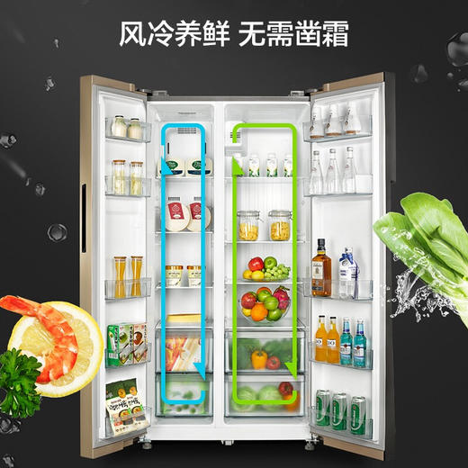 美的(Midea) 对开门双开门风冷527升家用电冰箱BCD-527WKM(ZG)芙蓉金 商品图5