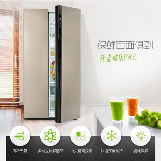 美的(Midea) 对开门双开门风冷527升家用电冰箱BCD-527WKM(ZG)芙蓉金 商品图3