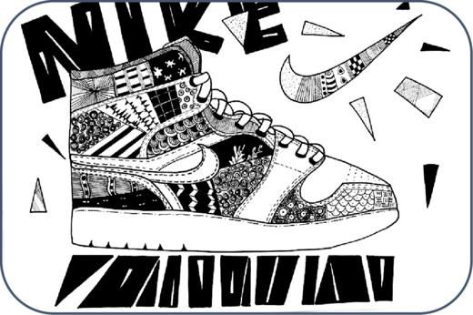 《线描运动鞋》鞋子【自动发货：下单后，点击手机短信中收到的链接，即可获取文件下载的链接；如有任何问题，可添加客服微信hm33268获得帮助】 商品图0