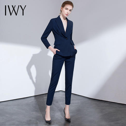 IWY/时尚休闲套装女西装商务正装修身韩版外套名媛气质职业装cp357 商品图0