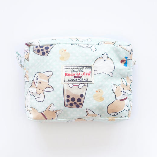 HUJI祤集Motley收纳包插画波点珍珠奶茶小柯基 商品图2