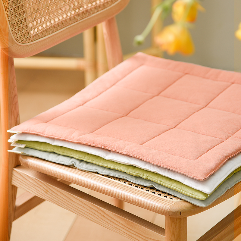 莫兰迪方形椅垫家用办公室四季通用椅垫北欧ins棉麻椅垫