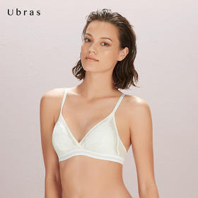 Ubras浮影蕾丝轻透三角杯背勾文胸无钢圈女士内裤文胸套装