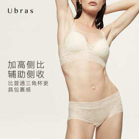 Ubras木槿蕾丝美背两穿文胸内衣女无钢圈舒适透气款胸罩