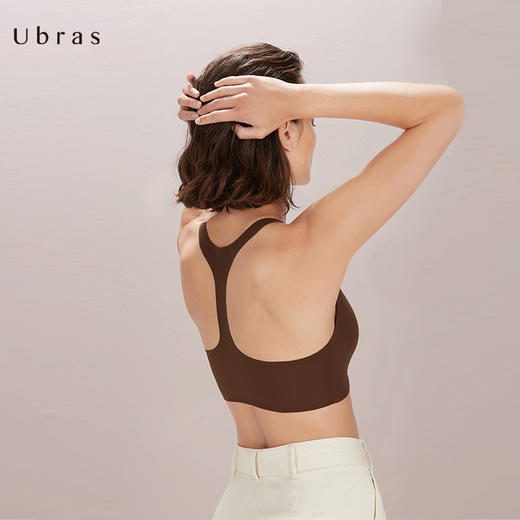 Ubras撞色美背V领背心文胸+极简U领背心文胸内衣女无钢圈无痕透气 商品图2