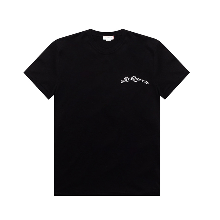ALEXANDER MCQUEEN 亚历山大·麦昆 男士棉质短袖 黑色 624180 QQX01 1000