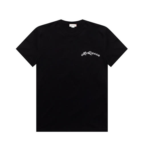ALEXANDER MCQUEEN 亚历山大·麦昆 男士棉质短袖 黑色 624180 QQX01 1000 商品图0