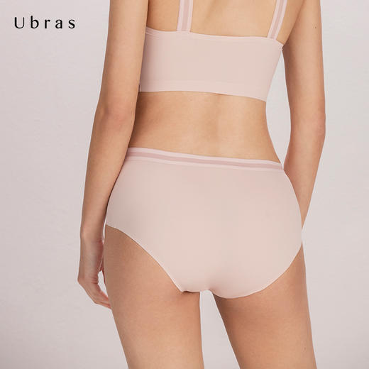 Ubras丝滑无痕条纹织带三角裤舒适透气抗菌透气内裤女 商品图3