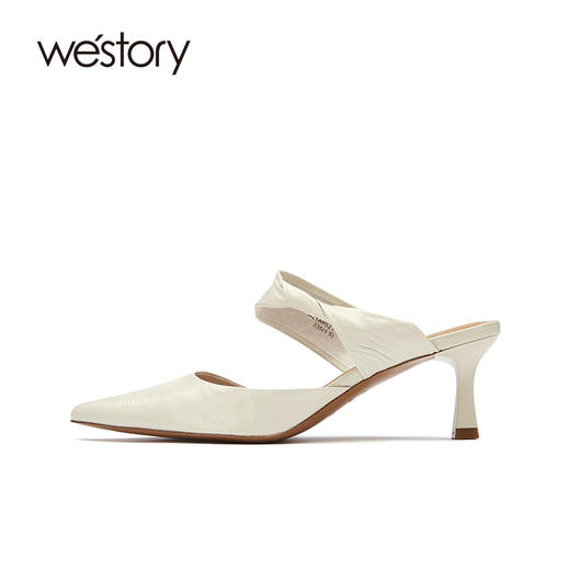 westory高跟鞋女细跟尖头一脚蹬小羊皮单鞋2021新款春W21AH52141 商品图1