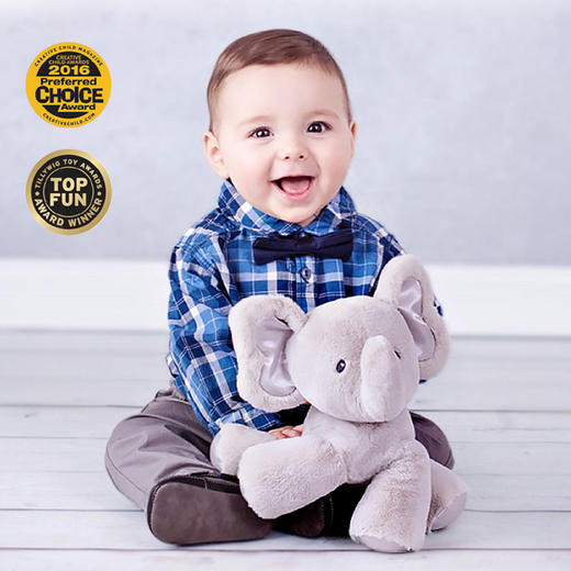 BabyGund菲比小象躲猫猫会唱歌毛绒玩偶可爱音乐公仔 商品图1