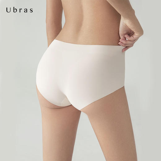 Ubras舒适无痕光面内裤深V版空气裸感无痕三角裤女纯棉底裆中腰裤 商品图4