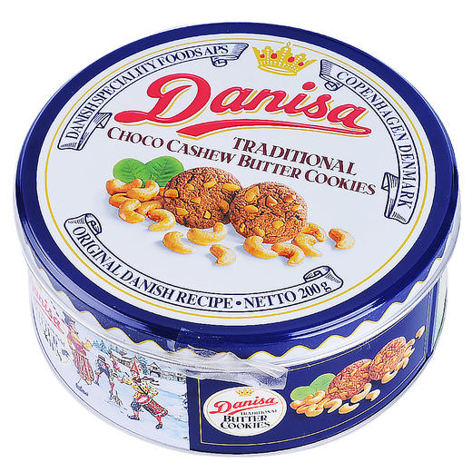 丹麦皇冠巧克力腰果曲奇200g 商品图1