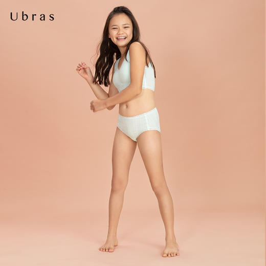 Ubras少女无尺码棉柔提花背心文胸发育期小背心女学生少女内衣 商品图3