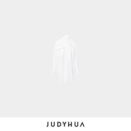 JUDYHUA 不对称口袋设计极简款白色衬衫 商品图8