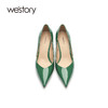 westory高跟鞋女2021年新款春季设计感小众细跟婚鞋W21AE52171 商品缩略图1
