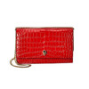 Alexander McQueen 亚历山大.麦昆 女士中号骷髅鳄鱼压纹皮革 Skull 斜挎单肩链条骷髅包 红色 630266 1HB0G 6013 商品缩略图0