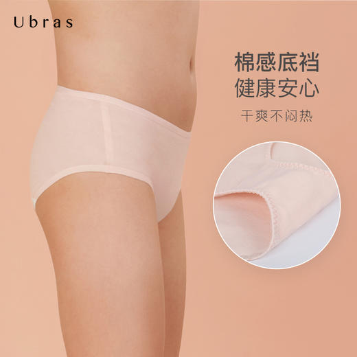 Ubras棉感少女无尺码小苹果印花中腰底裤儿童内裤 学生 发育期 商品图1