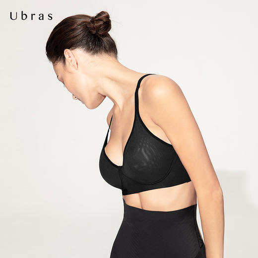 Ubras细肩带网纱背心式文胸内衣女无钢圈无痕舒适透气女士胸罩 商品图2