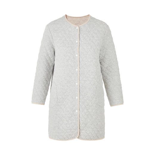 Ubras新夹棉撞色长款家居服春季保暖长袖休闲可外穿睡袍睡衣女 商品图1