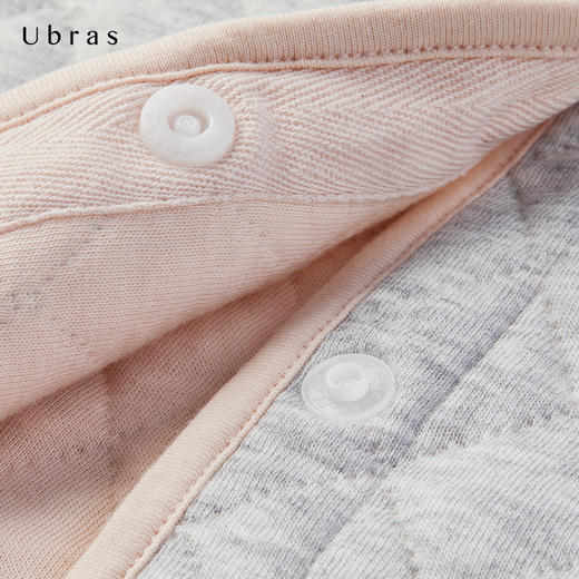 Ubras新夹棉撞色长款家居服春季保暖长袖休闲可外穿睡袍睡衣女 商品图3