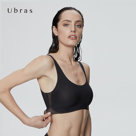 Ubras网纱背心式文胸内衣女无钢圈聚拢轻透气胸罩秋甩甩干 商品图0