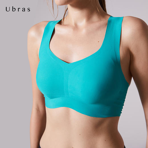 Ubras撞色美背运动文胸背心式无痕内衣女无钢圈健身秋款瑜伽 商品图2