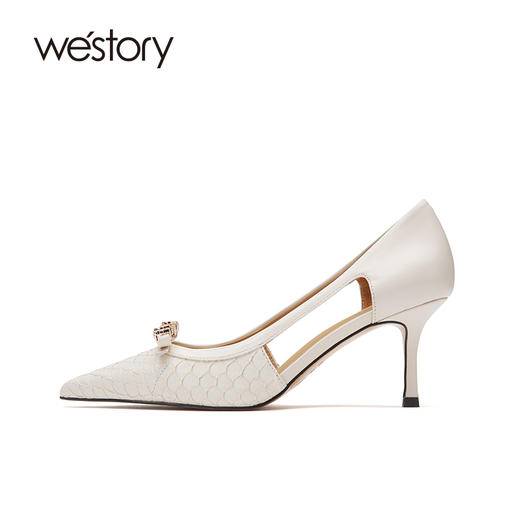 westory尖头细跟高跟鞋女新品真皮婚鞋新娘鞋52511 商品图2