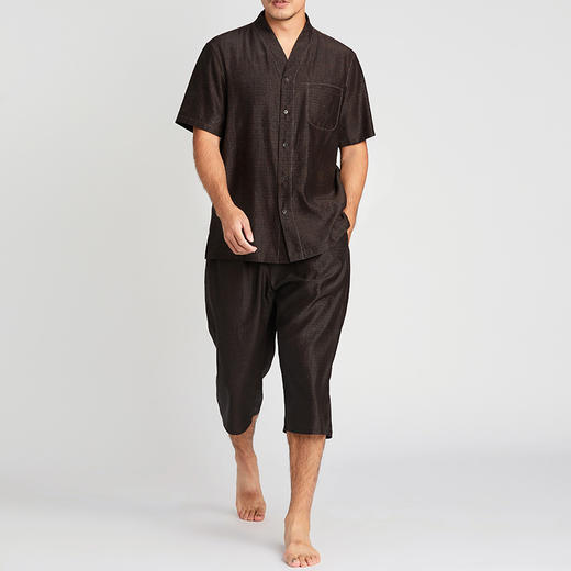 TANGY Collection/天意精品2021年春夏新品素绉缎莨七分休闲裤男 商品图0