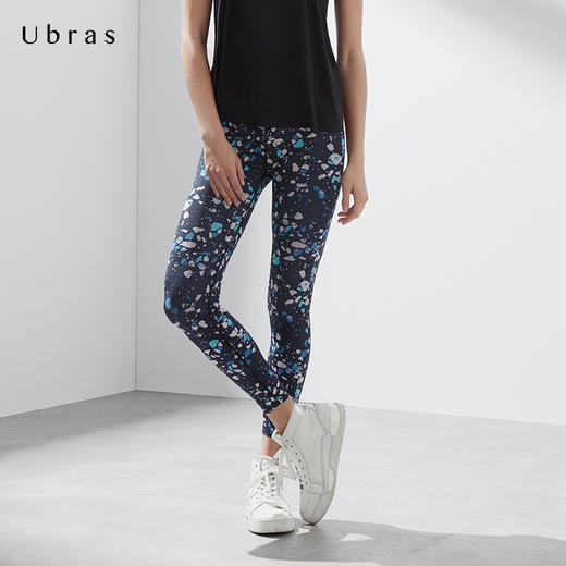 Ubras运动塑性收腹长裤束身裤弹性包裹轻薄透气瑜伽健身裤紧身裤 商品图3