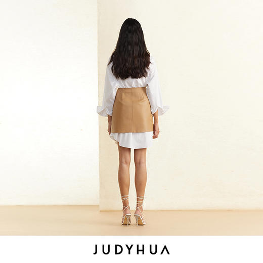 JUDYHUA 不对称口袋设计极简款白色衬衫 商品图7