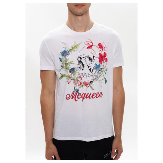 Alexander McQueen 麦昆 男士短袖 白色 622100 QPZ54 0900 商品图1