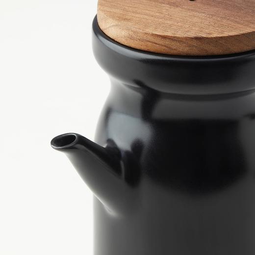 IKEA 宜家 HULDHET 胡赫特 调味罐带托盘3件套 陶瓷 黑色 商品图4