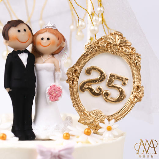 【3576】双层婚礼纪念日蛋糕白底 商品图3