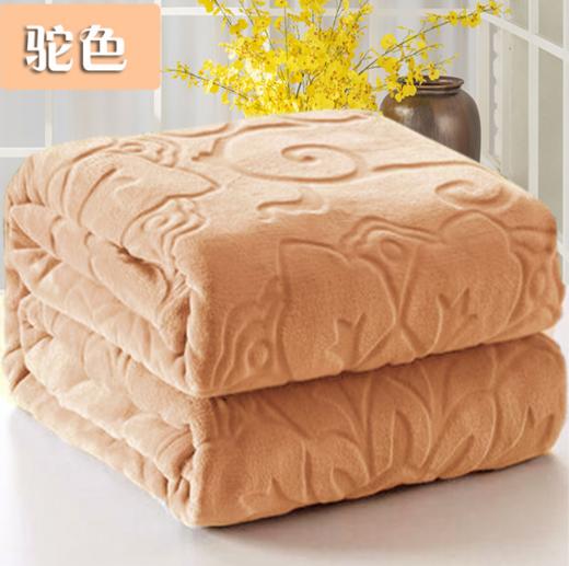 【空调毯】*加厚纯色空调毯法莱绒毯 珊瑚绒驼色毛毯 保暖床单 商品图1