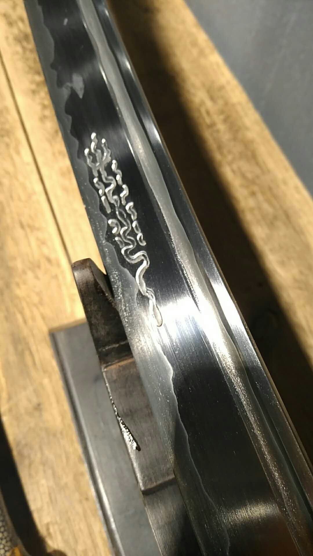 鎏金鎏银康熙战刀 未开刃