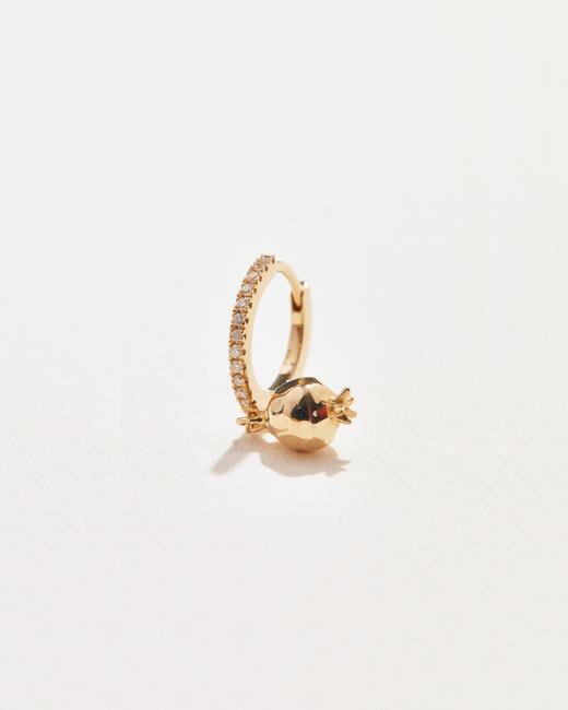 订购12周到｜Pamela Love-Pomegranate Pavé Huggie-石榴护身符 耳环（单只）［美国设计师］ 商品图1