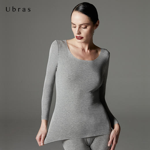 Ubras时尚打底系列舒适无痕上衣女秋季款薄修身秋衣长袖打底 商品图2