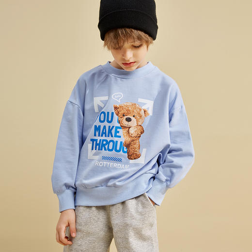 龙之涵2021年新款泰迪熊卫衣中大童男女童时尚百搭 商品图2